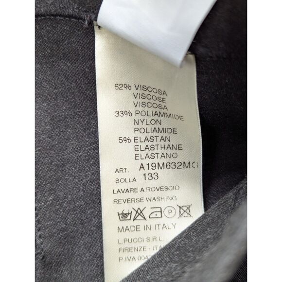 Via Masini 80 High Rise Pull On Pants Size 40 Knit Crop Tapered Stretch Gray - Picture 12 of 12